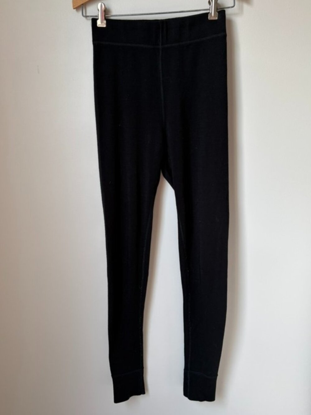 Woolx Black Merino Wool Black Leggings Women's Small